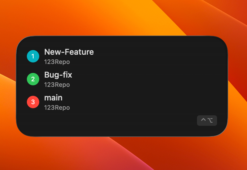 Branch management interface showing different project branches