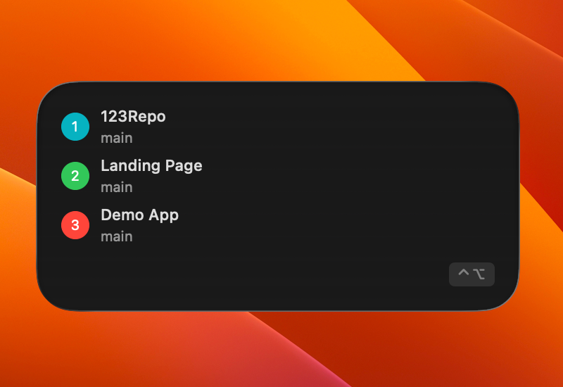 Multi-project interface showing different active projects