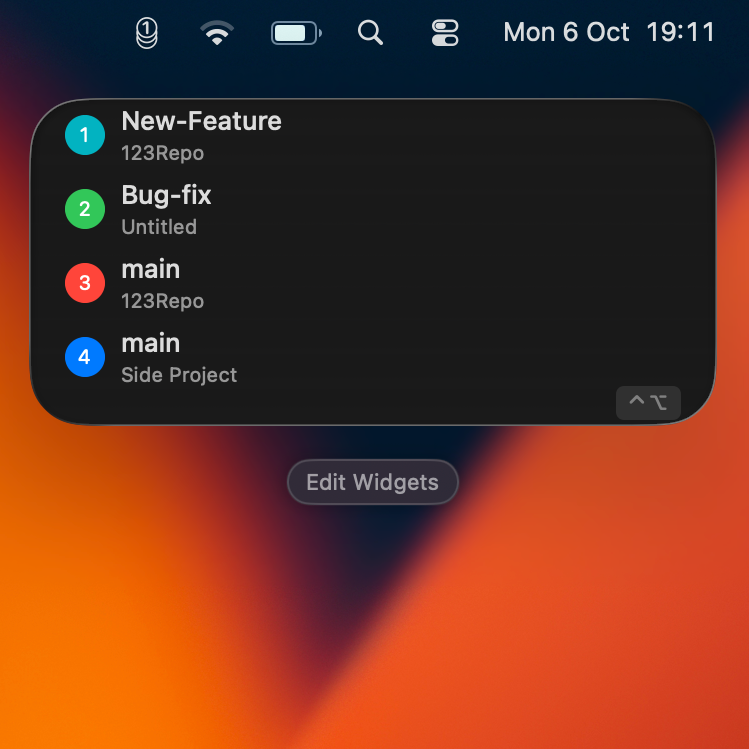 Desktop widget
